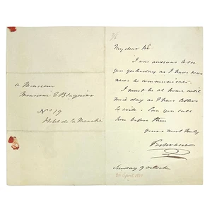 1828 Thomas Cochrane ALS Signed - 10th Earl of Dundonald - Napoleonic Wars - Picture 1 of 2