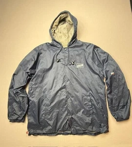 Shorty's Jacket Mens XL Blue Hooded Windbreaker Snap Front Skateboarding Lined - Picture 1 of 9