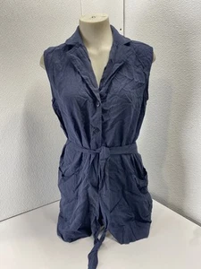Splendid Womens Alessi Short Collared Romper Size S Navy Blue - Picture 1 of 13