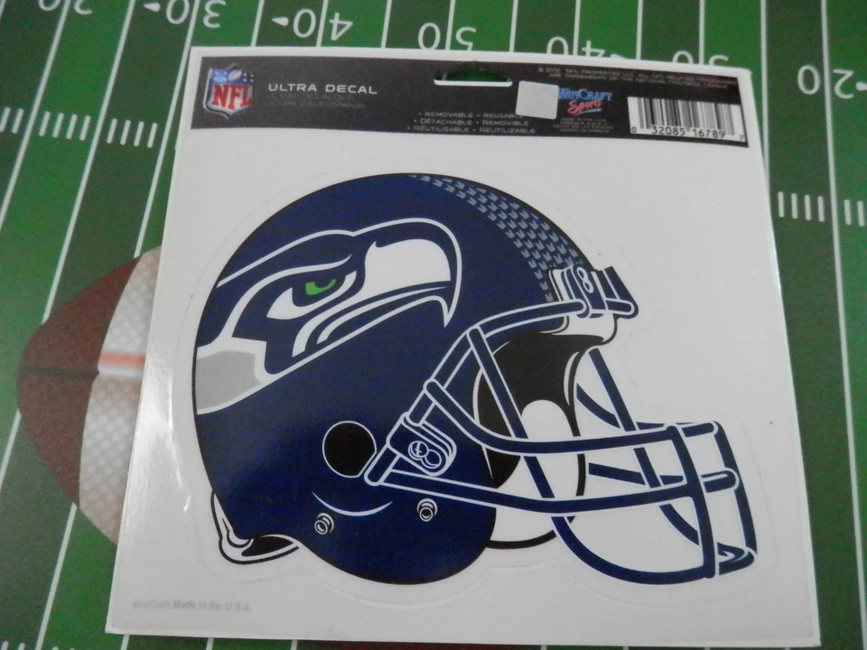 Seattle Seahawks 3 x 4 calcomanía adhesiva de ventana/ultra calcomanía NFL Foto 1 de 1