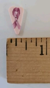 Just Another Button Company PINK RIBBON HEART Polymer Clay for Cross-Stitch - Picture 1 of 1
