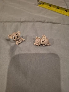 Juego de 2 ratones miniatura gris cerámica - Imagen 1 de 7