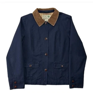Chaqueta utilitaria LL Bean para mujer azul marino cuello de pana forrada en L ropa exterior informal - Imagen 1 de 12