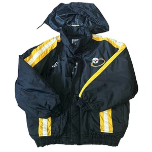 90s Vintage Pittsburgh Steelers Puffer Coat Logo Athletics ProLine Men's XL NFL - Picture 1 of 12