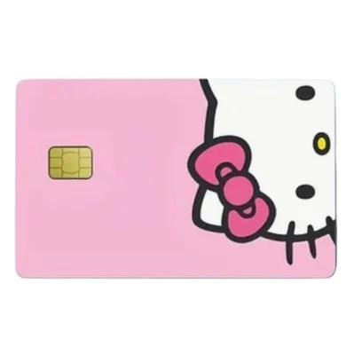 PINK Hello Kitty Credit Debit Bank Card Skin Cover Sticker Chip 1PC