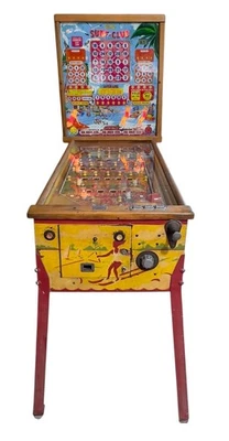 Máquina de Pinball Bally Surf Club Años 60 De Colección Bingo Arcade Luces Encendidas, Sin Jugar GA Foto 1 de 4