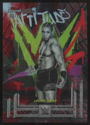 2025 Topps Finest WWE Lucien Price Rare Red/Black Vapor Refractor /10 #294 - Image 1 of 2