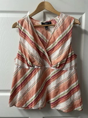 Camiseta sin mangas Venezia para mujer talla 14/16 rosa naranja envolvente sintética algodón sin mangas Foto 1 de 4