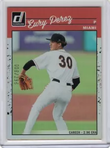 Panini 2023 Donruss Eury Perez Career Stat Line 008/296 Miami Marlins #242 - Bild 1 von 2