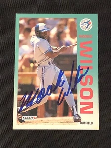 MOOKIE WILSON 1992 FLEER SIGNED AUTOGRAPHED CARD #347 TORONTO BLUE JAYS - Picture 1 of 2