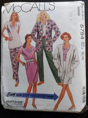 McCall's 5754 Misses' Jacket, Tunic or Top, Skirt & Pants Pattern Size 12-14 - Image 1 of 2