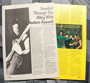 NUCLEAR ASSAULT / JOHN CONNELLY / 1980'S 2 PAGE MAGAZINE ARTICLE COMPLETE  - Picture 1 of 1