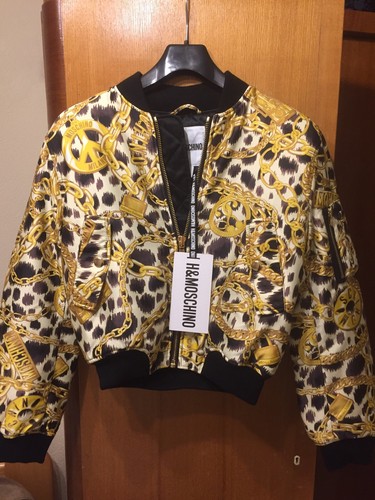 MOSCHINO H&M G Chains Bomber Jacket Iconica TAGLIA XS
