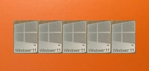 5 PCS Autocollant pour Fenêtre 11 Couleur Argent Badge Logo Autocollant Win 11 16mm x 23mm - Photo 1/1