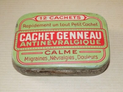 ANCIENNE BOITE EN TÔLE VIDE CACHET GENNEAU PHARMACIE MEDICAMENT - Photo 1/4