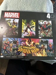 Marvel 4 in 1 Puzzles Buffalo The Amazing Spider-Man Hulk Iron Man 300 & 500 Pc - Picture 1 of 2