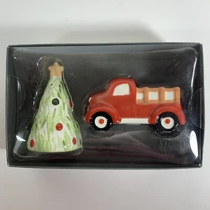 Threshold Christmas Salt & Pepper Shakers Set Red Truck Christmas Tree Country - Picture 1 of 5