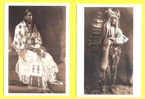 2 BEAUTIFUL NATIVE INDIGENOUS PHOTO POSTCARDS   Curtis 06 - Picture 1 of 1