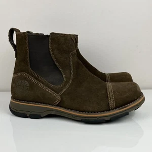 Dunham Men’s Size 13.0 D Ridley Olive Brown Suede Chelsea Ankle Boots Cap Toe - Picture 1 of 11