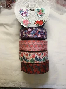 IMPRESIÓN FLORAL 2 YARDAS CADA UNA DE LAS 4 IMPRESIONES 1,5” + 1 RESINA TRASERA PLANA A JUEGO CADA UNA - Imagen 1 de 1