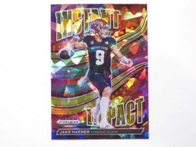 2023 Panini Prizm Draft Picks Jake Haener Instant Impact Gold Ice Rookie Card - Image 1 of 2