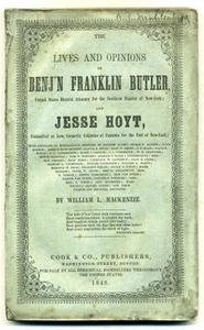 William Lyon MacKENZIE Opinions Benj'n Franklin Butler 1845 Orig WRAPPERS - Picture 1 of 1