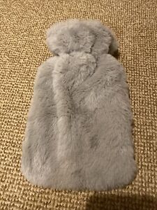 Small Hot Water Bottle With Grey Fleece Cover
