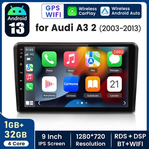 9" Android 13 Car Radio Stereo 1+32G GPS Navi USB BT WIFI FM For Audi A3 S3 RS3 - Picture 1 of 11