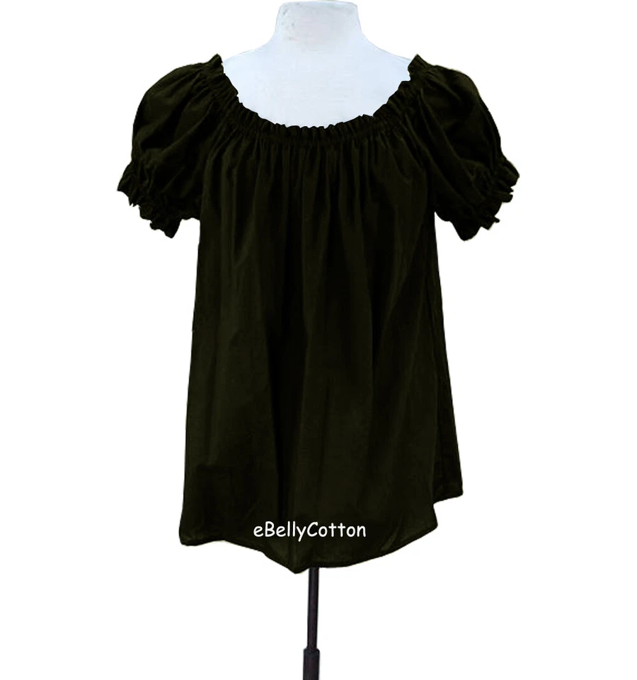 Blusa Chemise Algodón Gasa Campesina Camisa Renacimiento Disfraz Halloween Medieval Foto 1 de 1