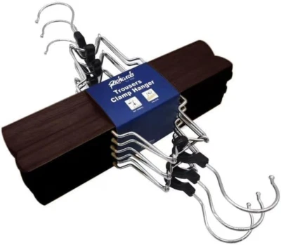 Perchas para pantalones de madera Richards - Perchas para faldas de madera - Paquete de 6 - Pantalones cortos para hombre  Foto 1 de 4