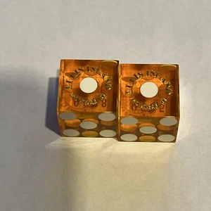 One Pair Dice - Ellis Island Casino - mixed numbers - Las Vegas NV YELLOW - RARE - Picture 1 of 2