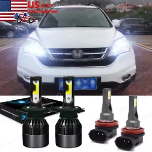 Para For Honda CRV CR-V 2007-2013 2014 faro LED + luces antiniebla haz alto/bajo - Picture 1 of 12