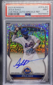 PSA 9 🔥 2023 Bowman Chrome Prospects 1st Jesus Baez Speckle Refractor Auto /299 - Picture 1 of 2