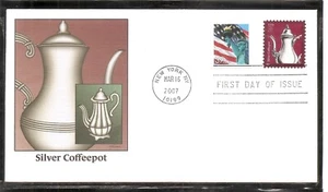US SC # 3754 Silver Cpffeepot FDC. Fleetwood Cachet - Picture 1 of 1