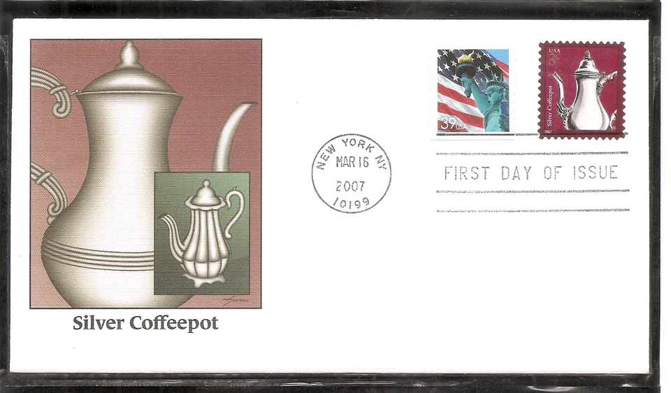 US SC # 3754 Silver Cpffeepot FDC. Fleetwood Cachet  - Image 1 of 1