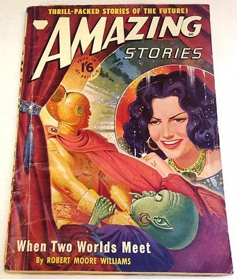 Amazing Stories – UK pulp – Number 1 - July 1950 - R.M.Williams, Fritz Leiber - Image 1 of 4