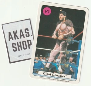 Giant Gonzalez 1993 Catcher Quartett Card F1 Series 7 Amigo ULTRA RARE WWF - Picture 1 of 3