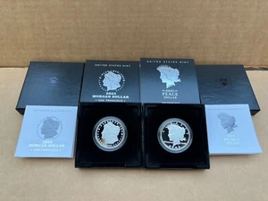 2023 S PROOF Morgan and S PROOF Peace Silver Dollar 2 PROOF Coins 23XF and 23XL - Picture 1 of 17