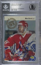 1992-93 Upper Deck Mike Rathje #589 BAS Certified BGS Encased Auto Rookie RC