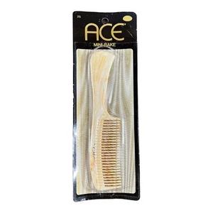 Vintage ACE Mini-Rake Comb #25 Cream Orange White Swirl 7” Hard Rubber NOS USA - Picture 1 of 2