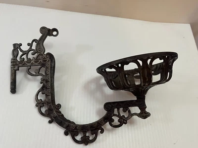 Lámpara de aceite victoriana de hierro vintage soporte de vela aplique gótico 11,5" Foto 1 de 4