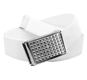 Build A Belt Kid's Clear Rhinestone Flip Top 1.25" Buckle with Web Belt - Picture 1 of 24