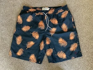 Mens swimming shorts size M by 19FARAH20 vgc black and orange - Picture 1 of 3