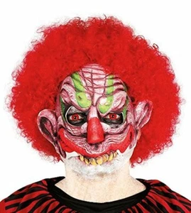 Half Face Halloween Clown Mask Fancy Dress Costume Horror Scary Joker Jester - Picture 1 of 1