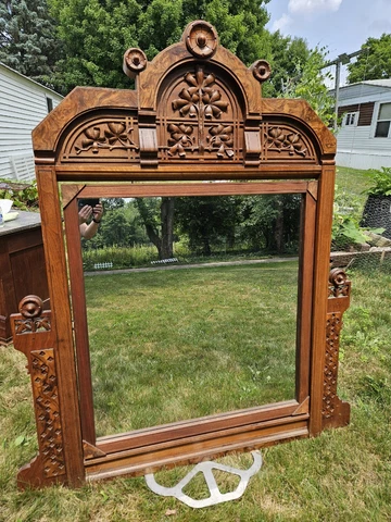 Ornate Antique 1800s Solid Cherry Bedroom Set.  Intracate High Relief Carving Cover