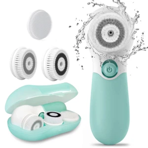 Electric Facial Cleansing Brush with 3 Heads and Adjustable Speeds for Deep Clea - Picture 1 of 12