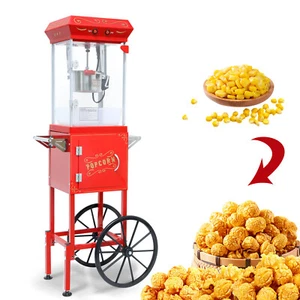 New Pot Popcorn Maker Mobile Cart 6 Oz with Lockers for Commercial Home Movie - Picture 1 of 9