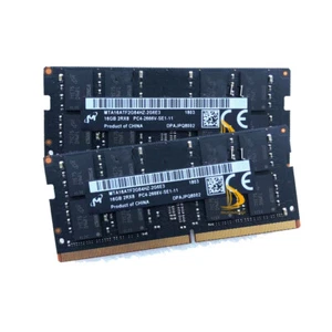 32GB Micron 2x 16GB 2RX8 DDR4-21300S PC4-2666V 260PIN SO-DIMM Laptop Memory RAM - Picture 1 of 5
