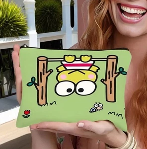 NEW SANRIO KERRIPO FROG LARGE MAKE UP / WASH BAG / PENCIL CASE ‘UPSIDE DOWN’ - Picture 1 of 7