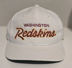 Vintage NFL Sports Specialties Script Washington Redskins Snapback Hat Cap White - Picture 1 of 11